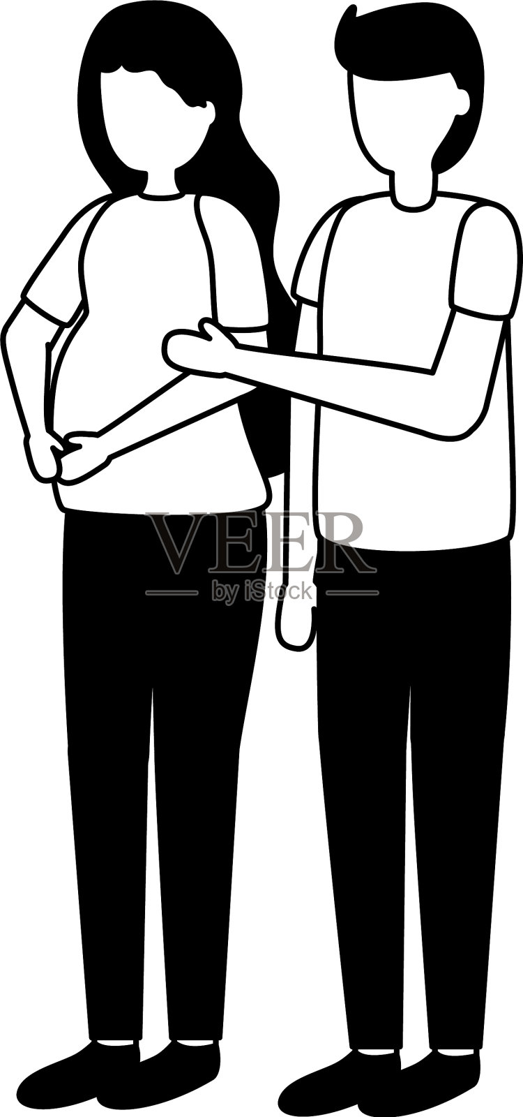 怀孕和孕妇场景flat设计元素图片