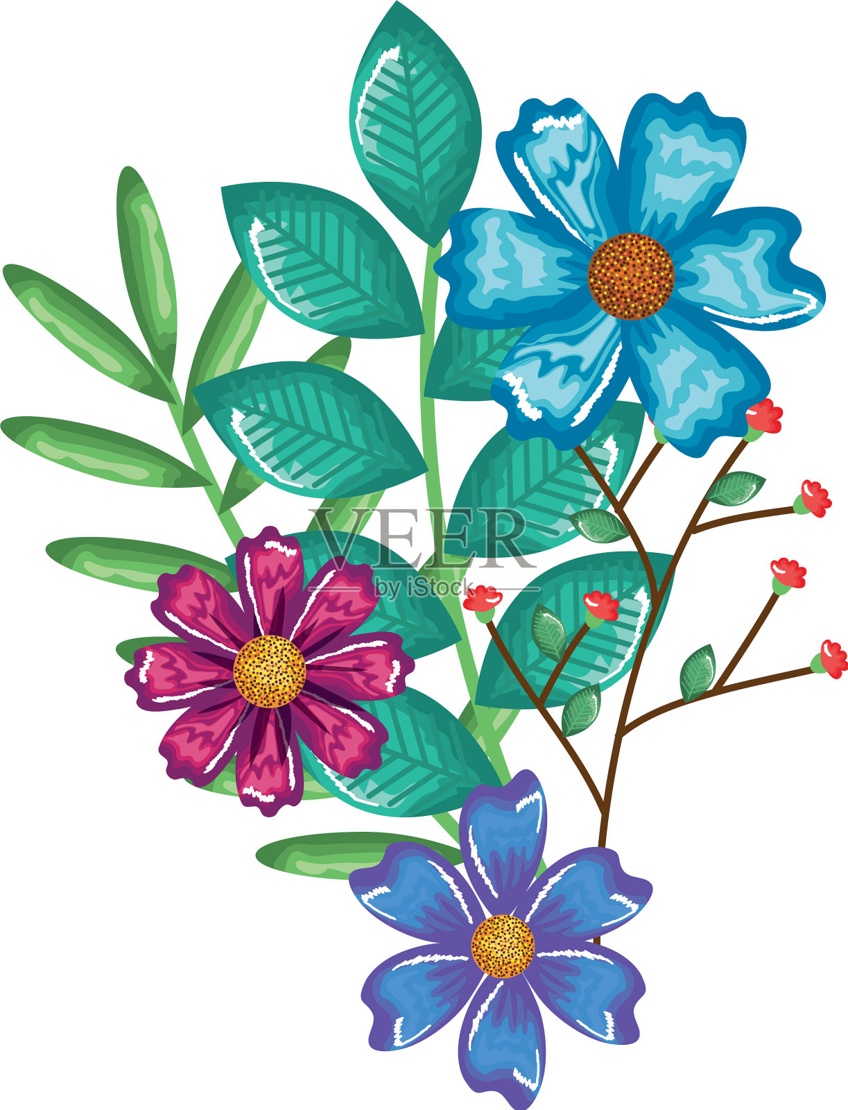 花和叶园林装饰设计元素图片