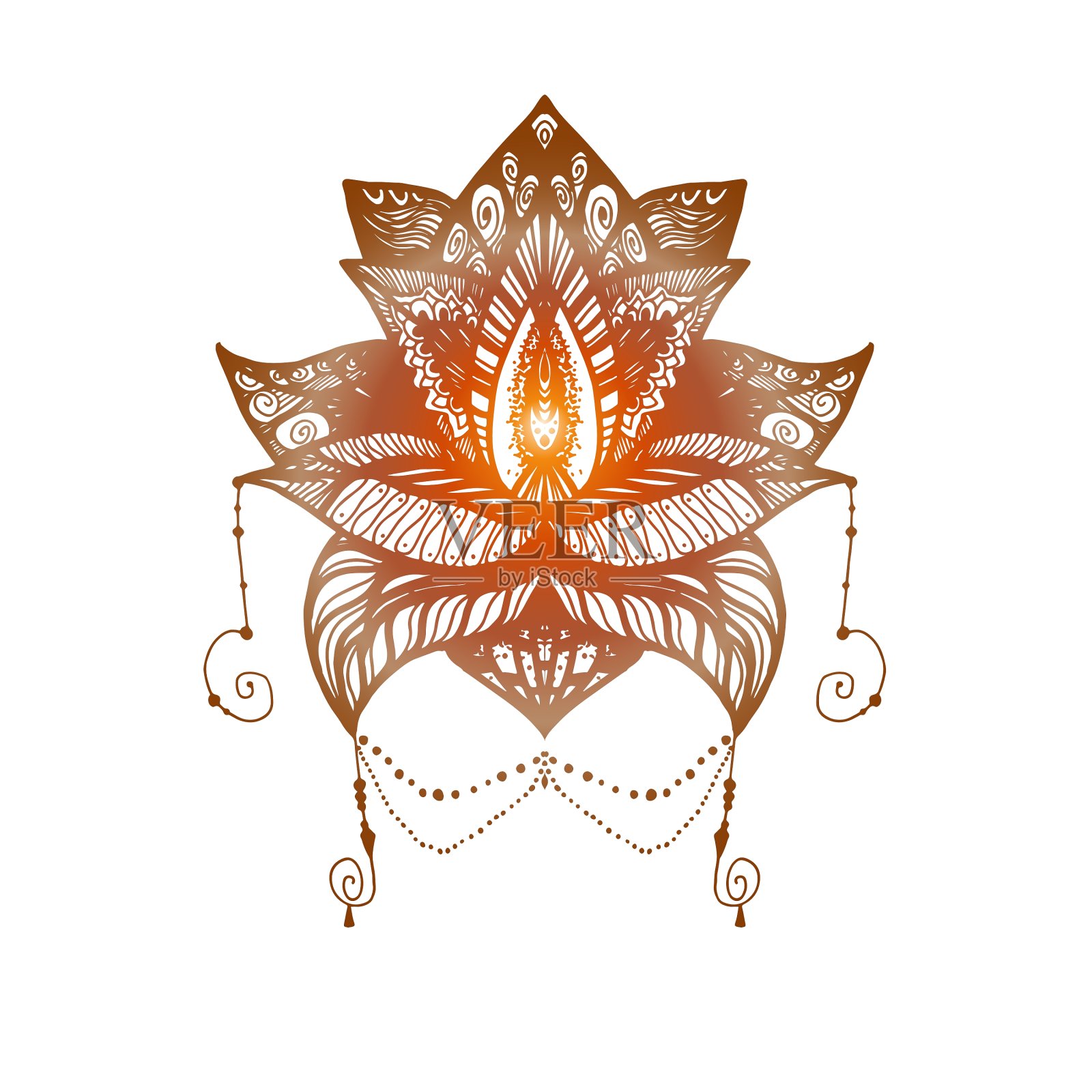 花莲花纹身设计元素图片