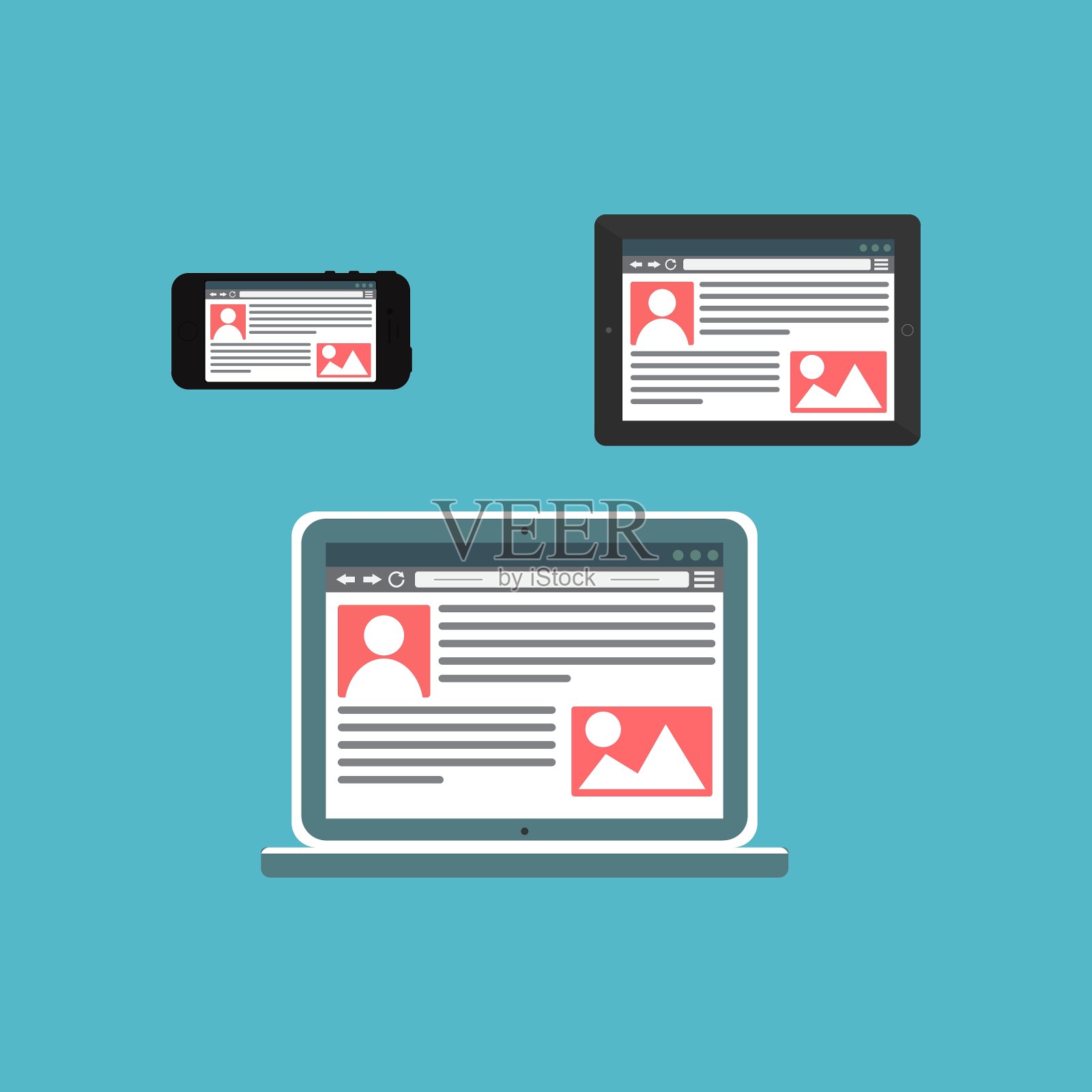 适应性网站或文章形式的Web模板设计模板素材