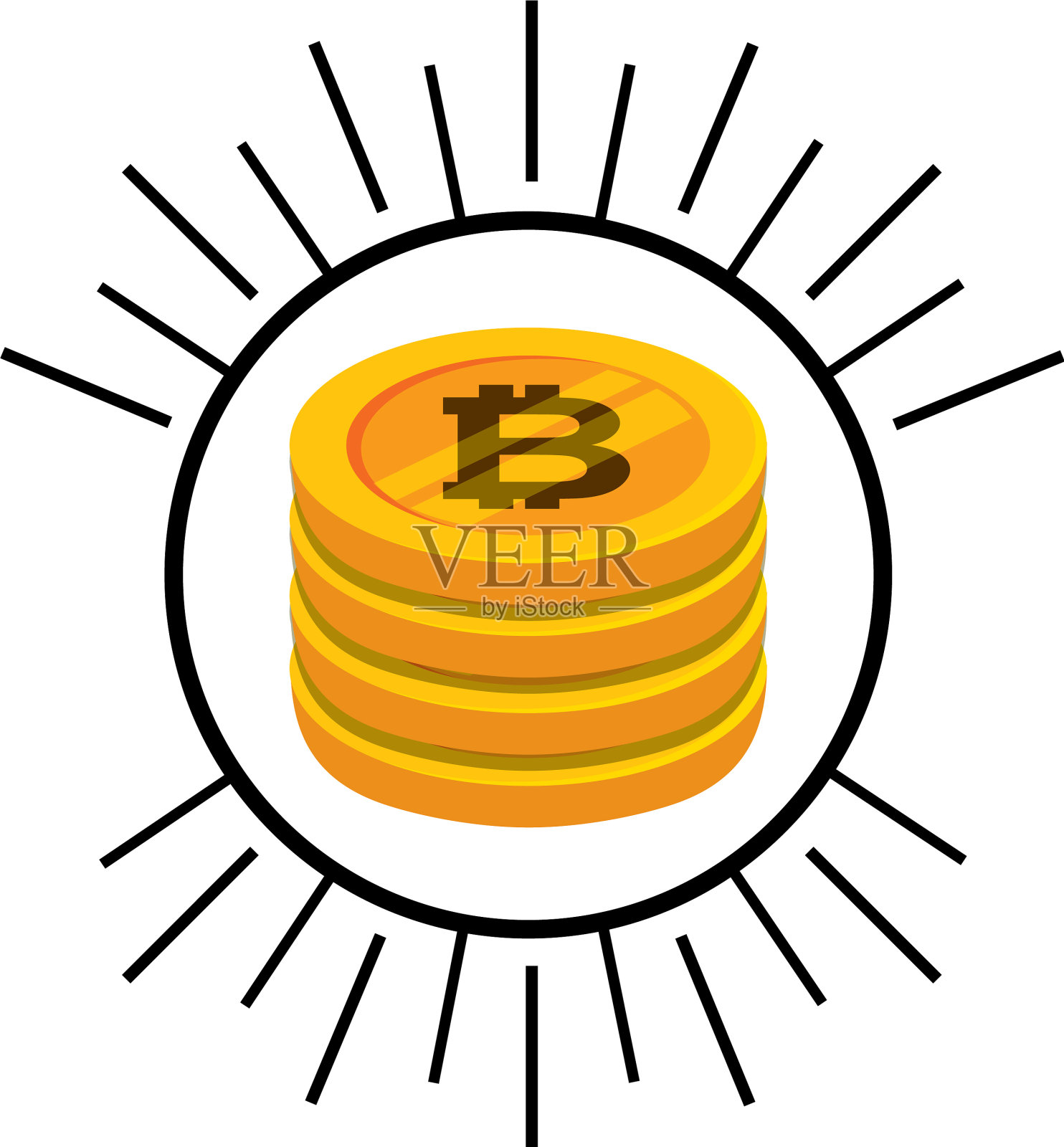 比特币电子图标设计元素图片