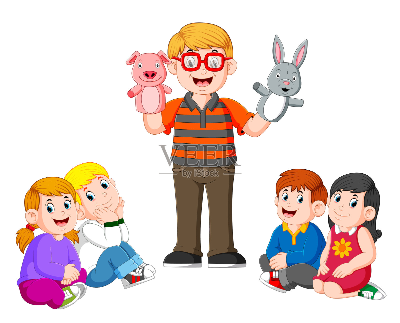 老师正在讲故事设计元素图片