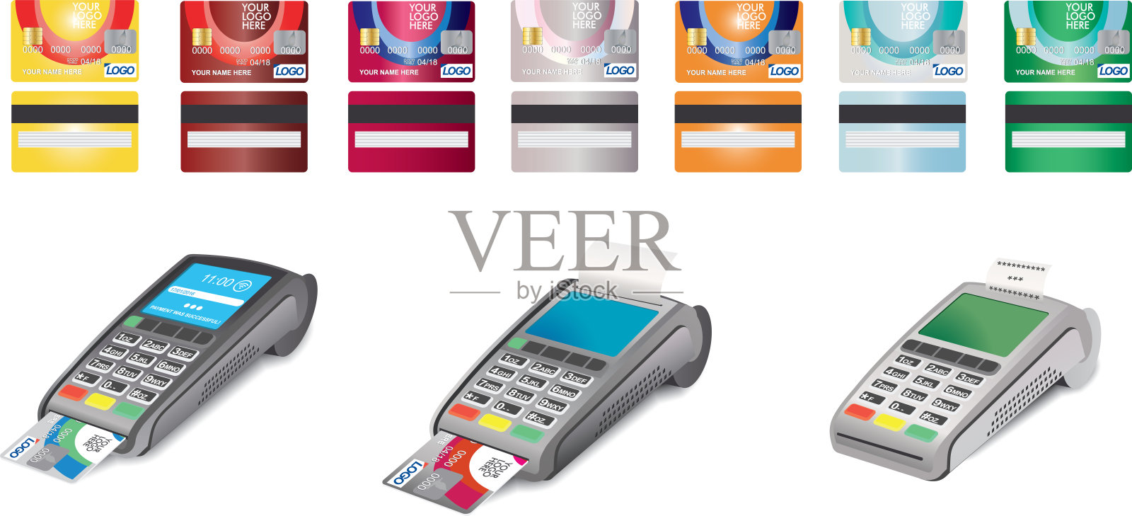 信用卡图标和pos终端隔离开设计元素图片