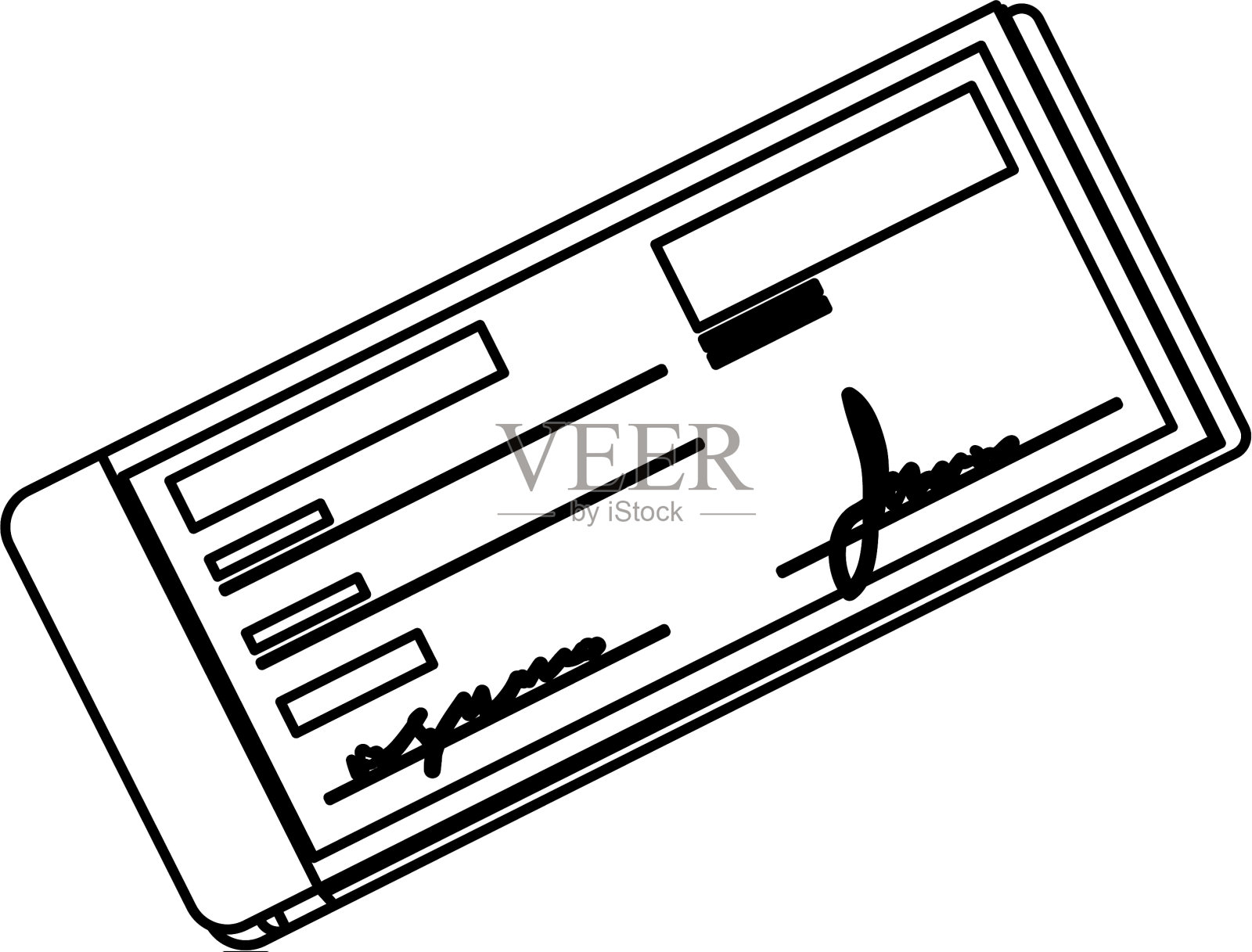 银行支票交易设计元素图片