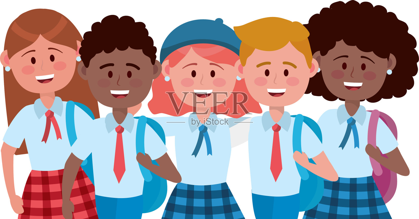 男孩和女孩的孩子学校设计设计元素图片