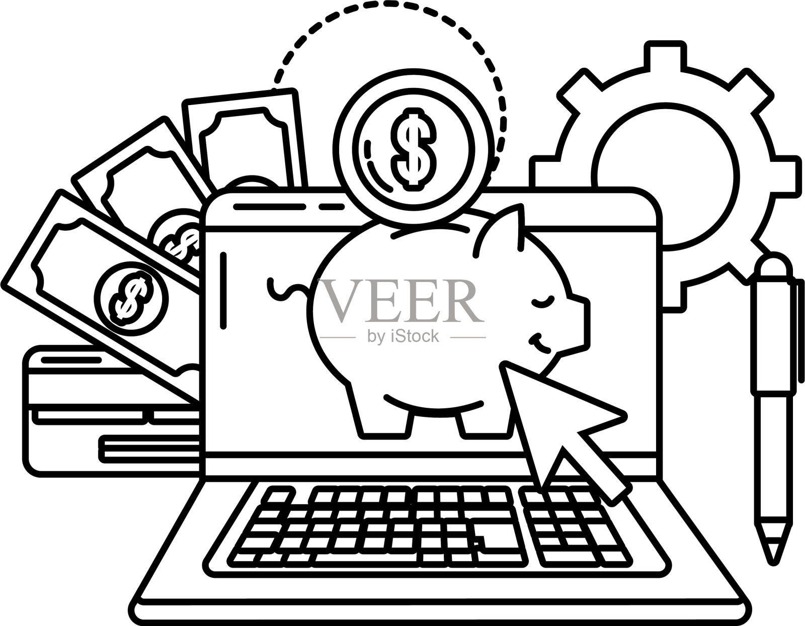 省钱的卡通设计元素图片