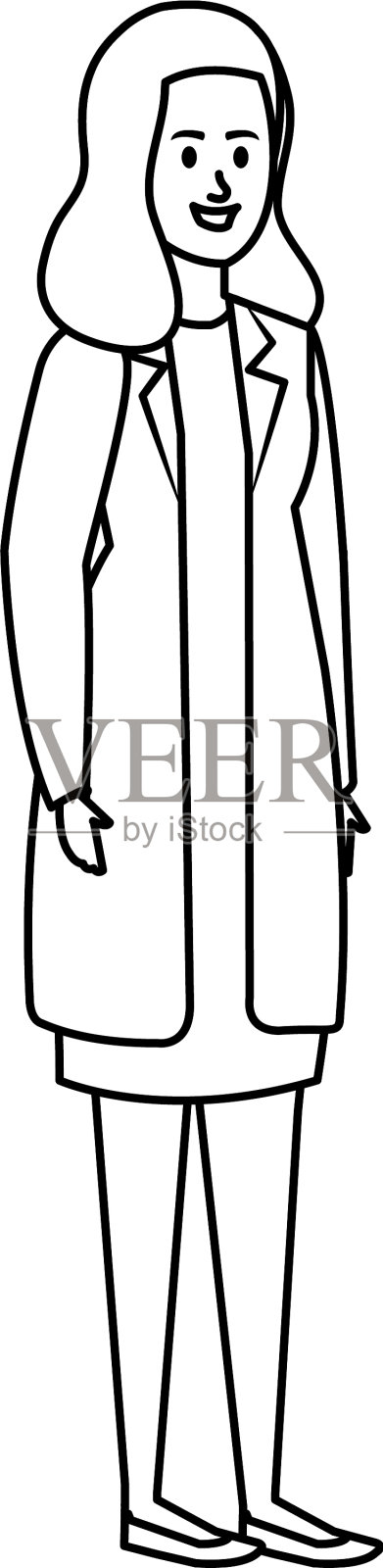 美丽年轻女子的性格设计元素图片