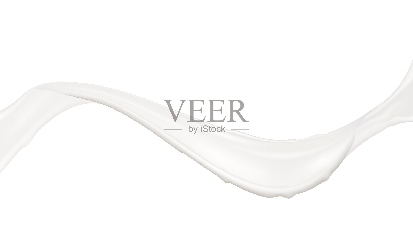 真实的牛奶或奶油在白色设计元素图片