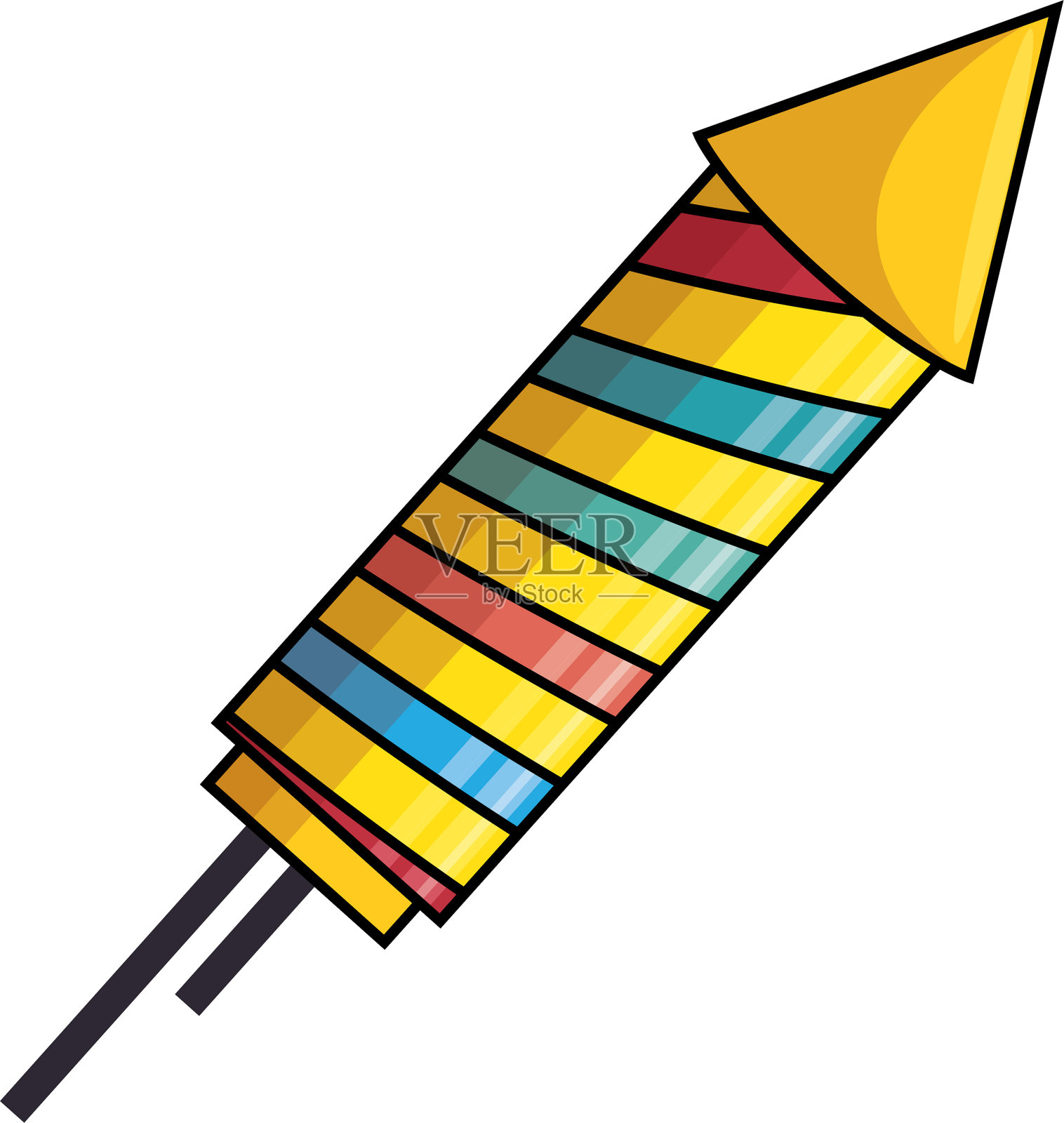 火箭烟花庆祝图标设计元素图片