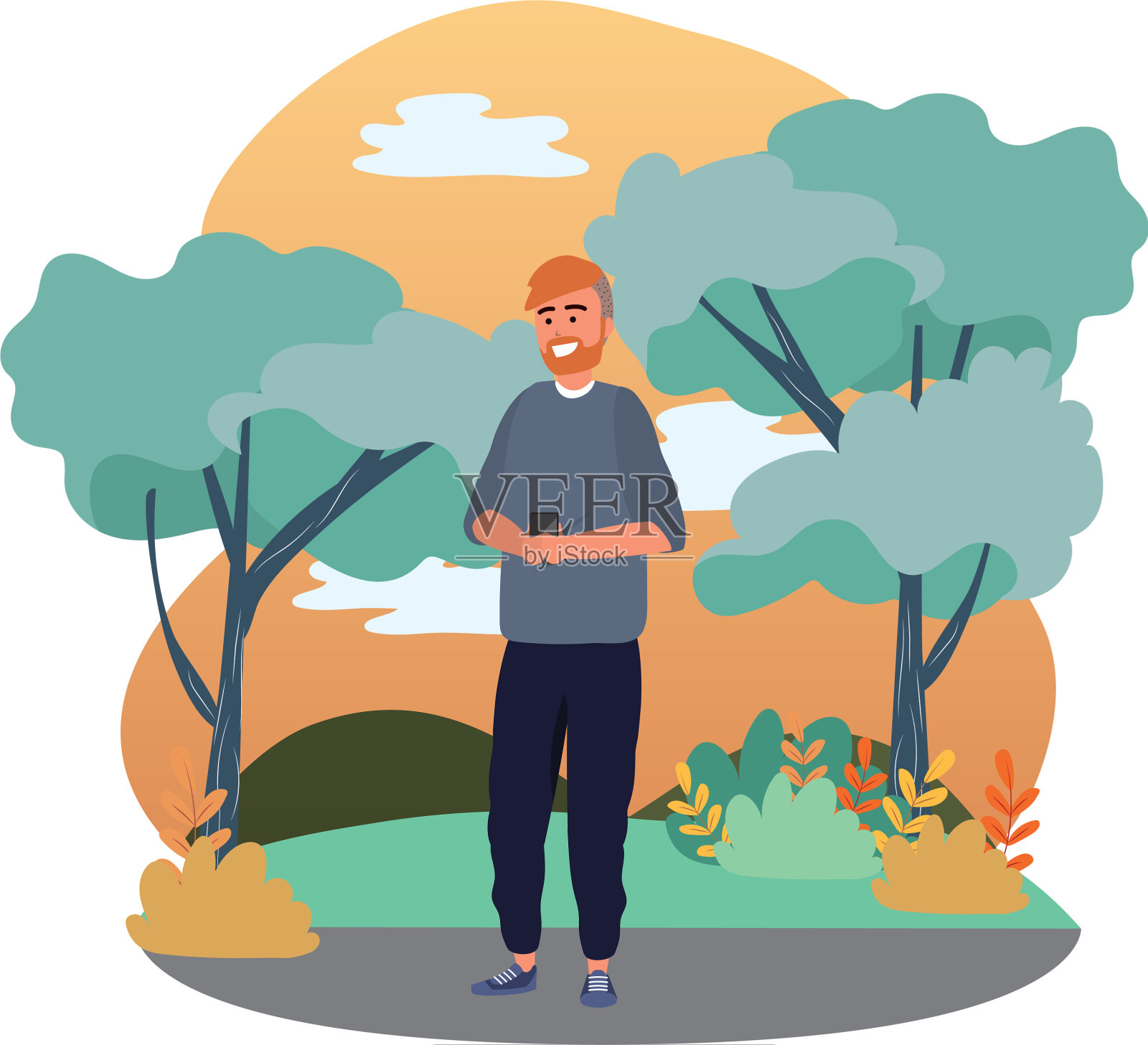 千禧一代的年轻人用智能手机发短信设计元素图片