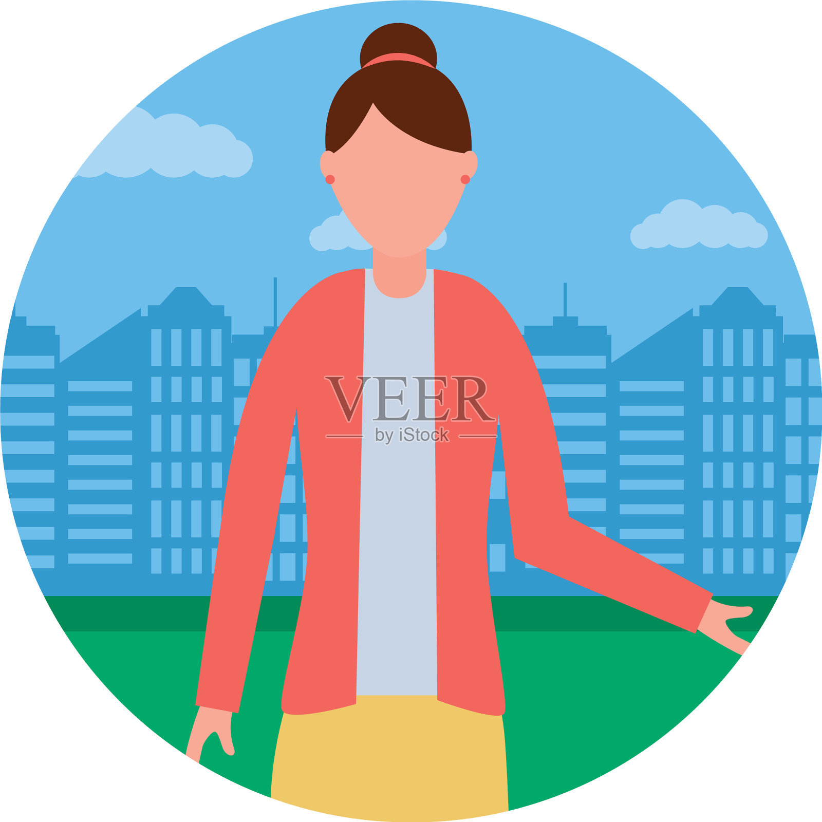 城市公园里的女商人设计元素图片