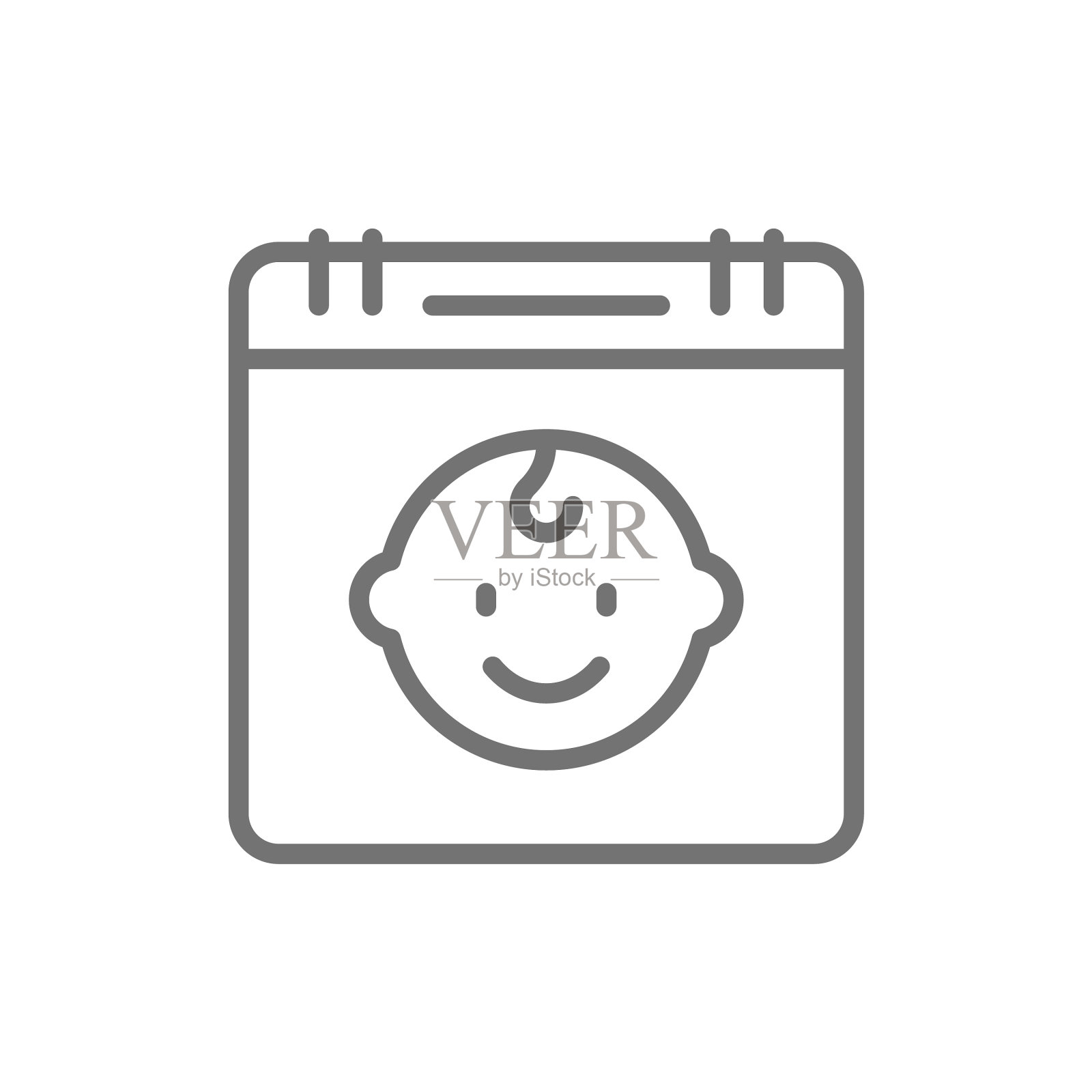 儿童日历宝宝生日线图标图标素材