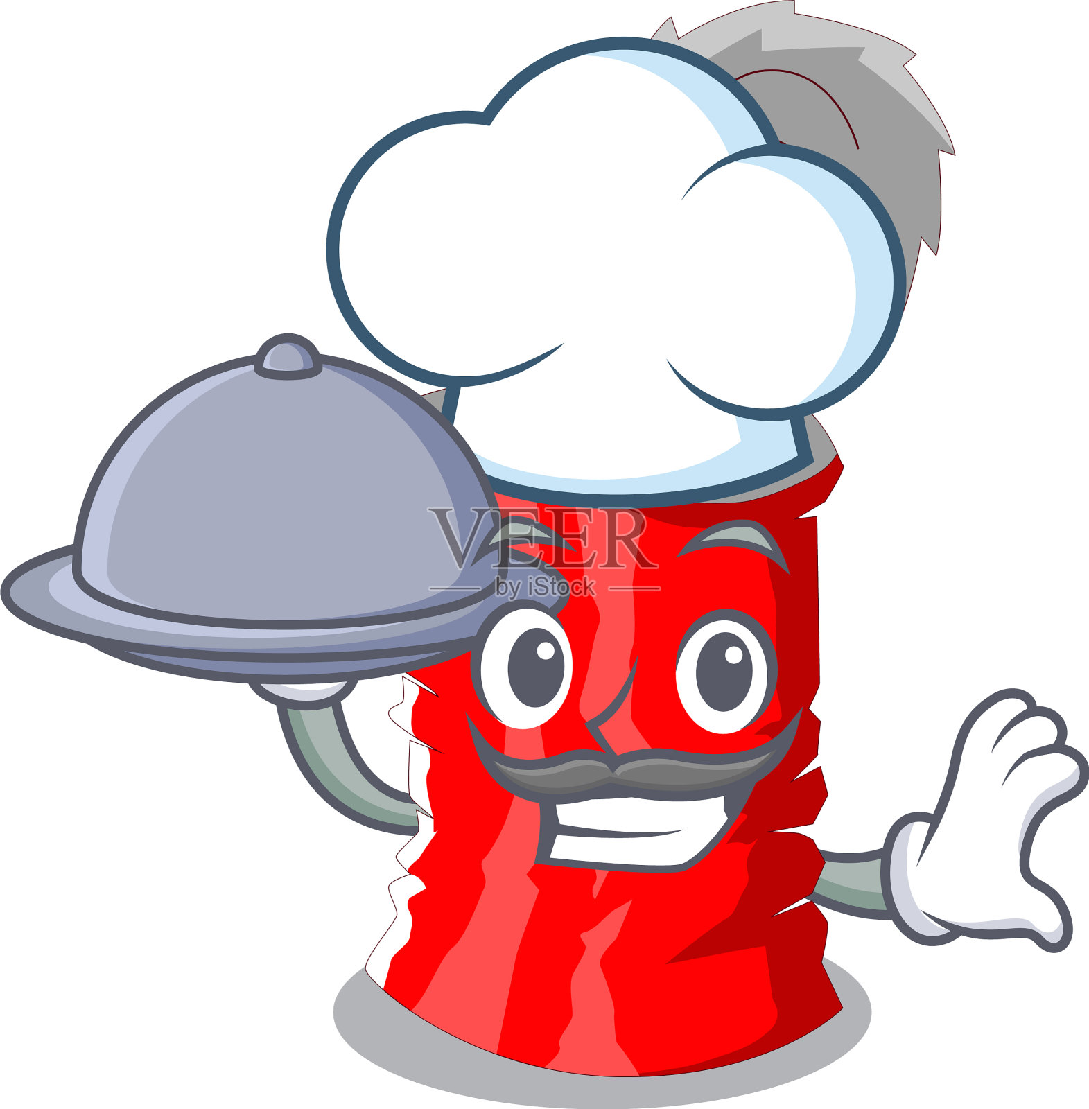 厨师用卡通罐头装食物设计元素图片