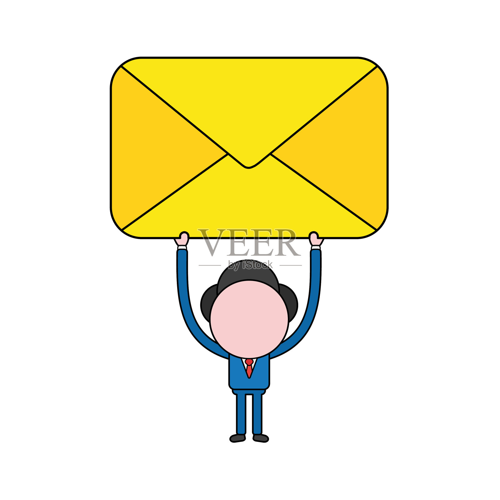 商人性格持有关闭的邮件设计元素图片