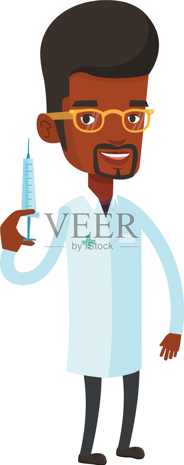 医生拿着注射器设计元素图片