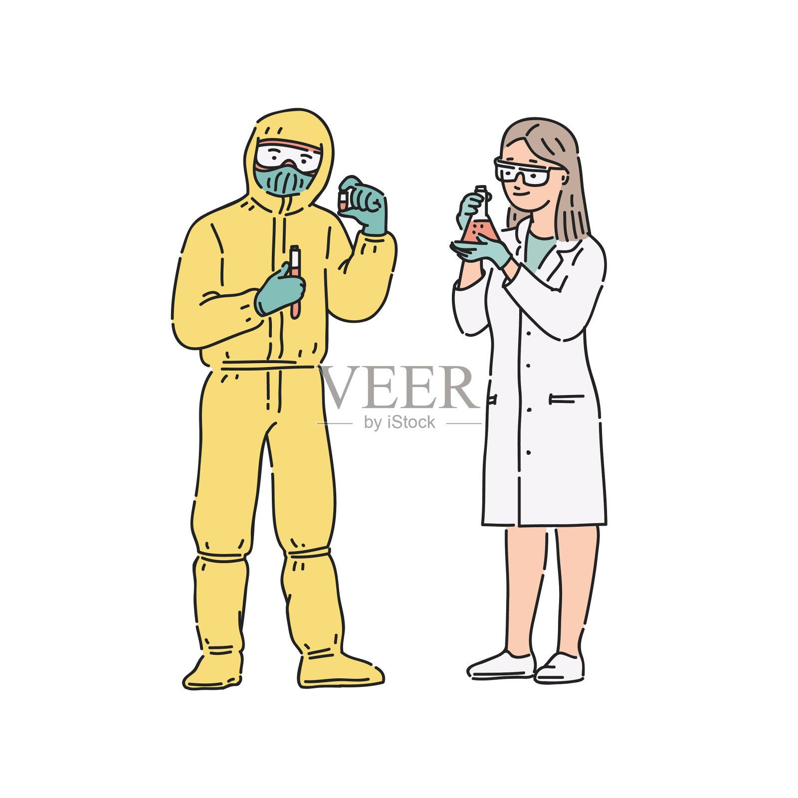 科学化学家，男女专业人士设计元素图片