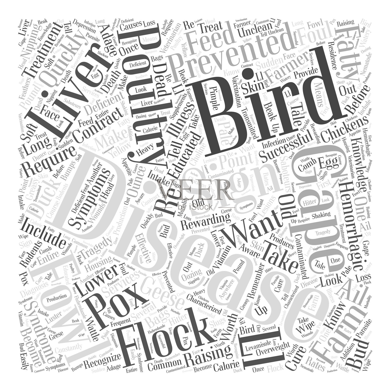 禽病字云概念设计元素图片