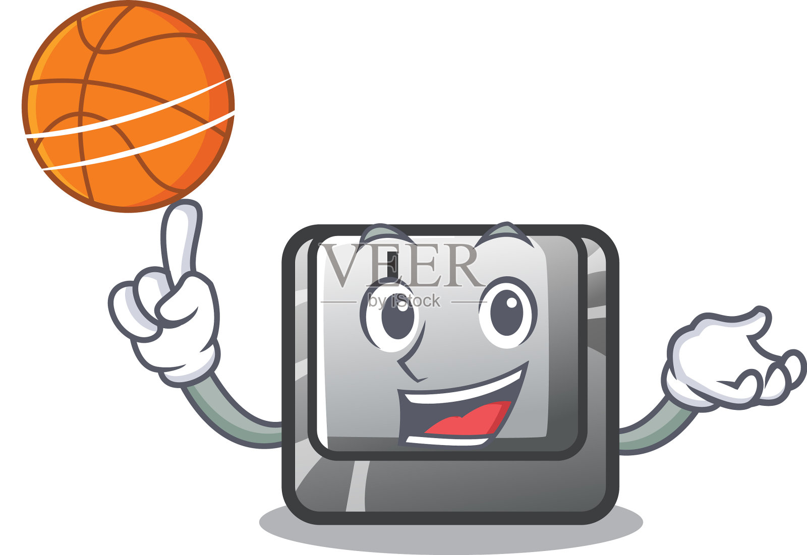 键盘上有篮球按钮I的吉祥物设计元素图片