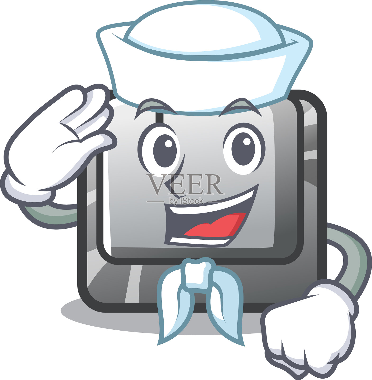 键盘吉祥物上的水手按钮I设计元素图片