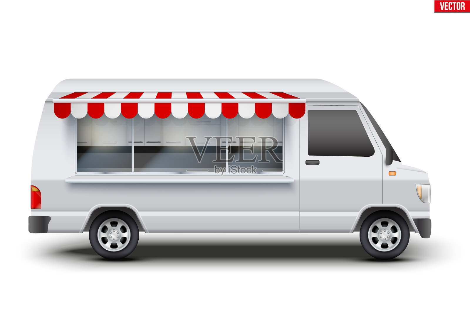 现代食品的卡车设计元素图片