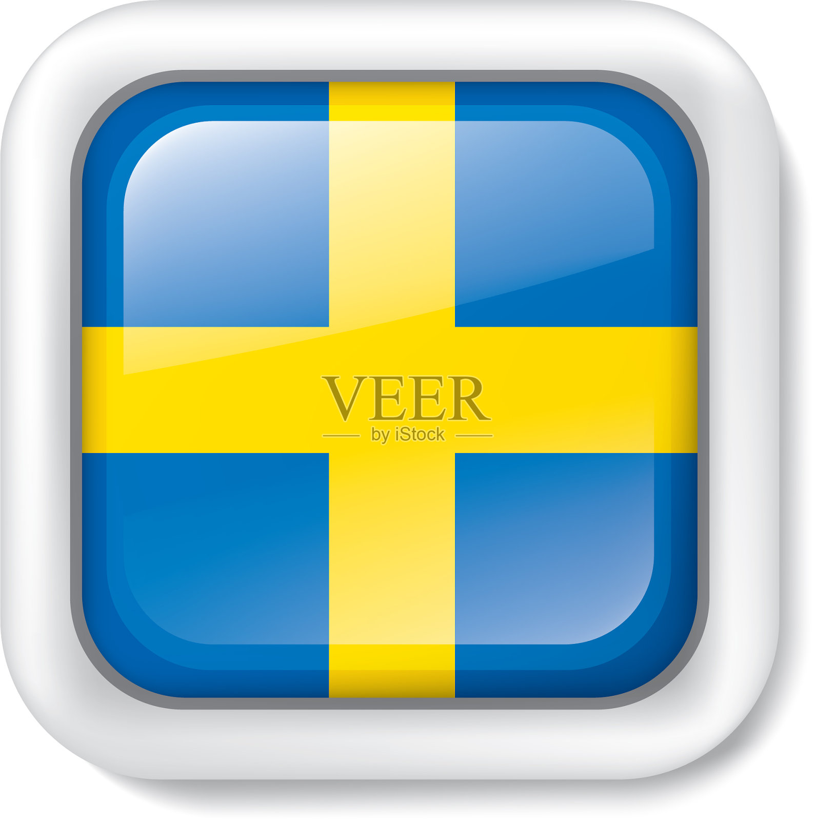 瑞典国旗上有白色图标素材