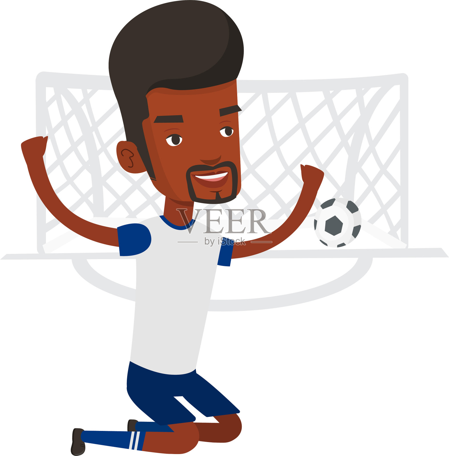 足球运动员庆祝进球设计元素图片