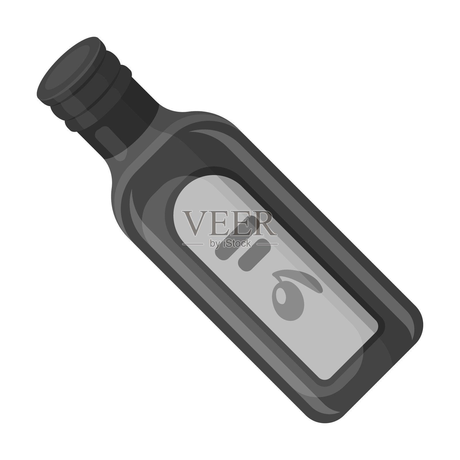 一瓶橄榄油，橄榄单图标设计元素图片