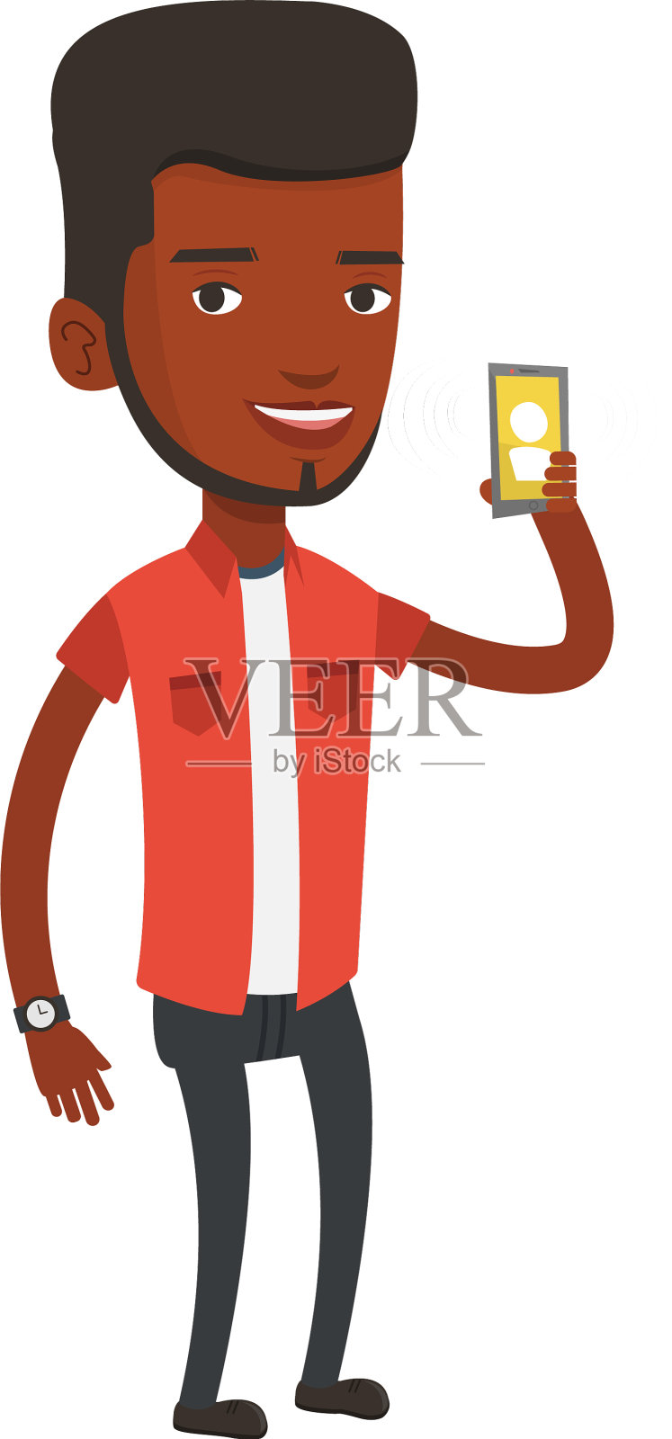 手持手机的男子设计元素图片