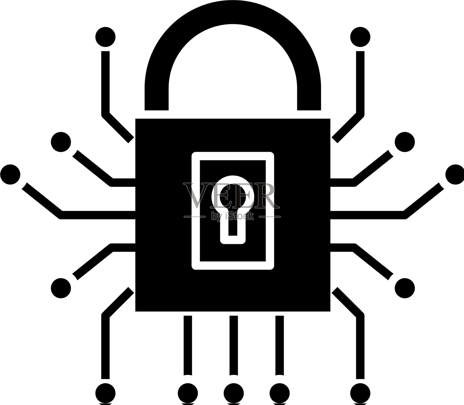 资讯保安黑色图标签到设计元素图片