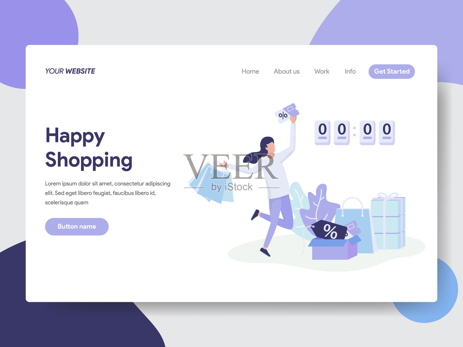 限时抢购和网上购物插画图片素材