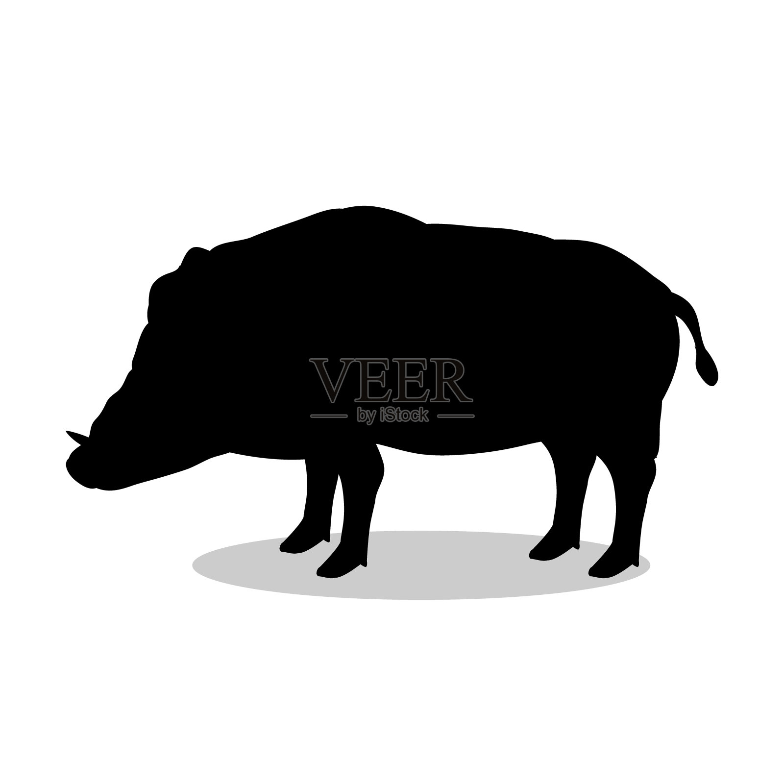 野猪野生动物黑色剪影动物设计元素图片