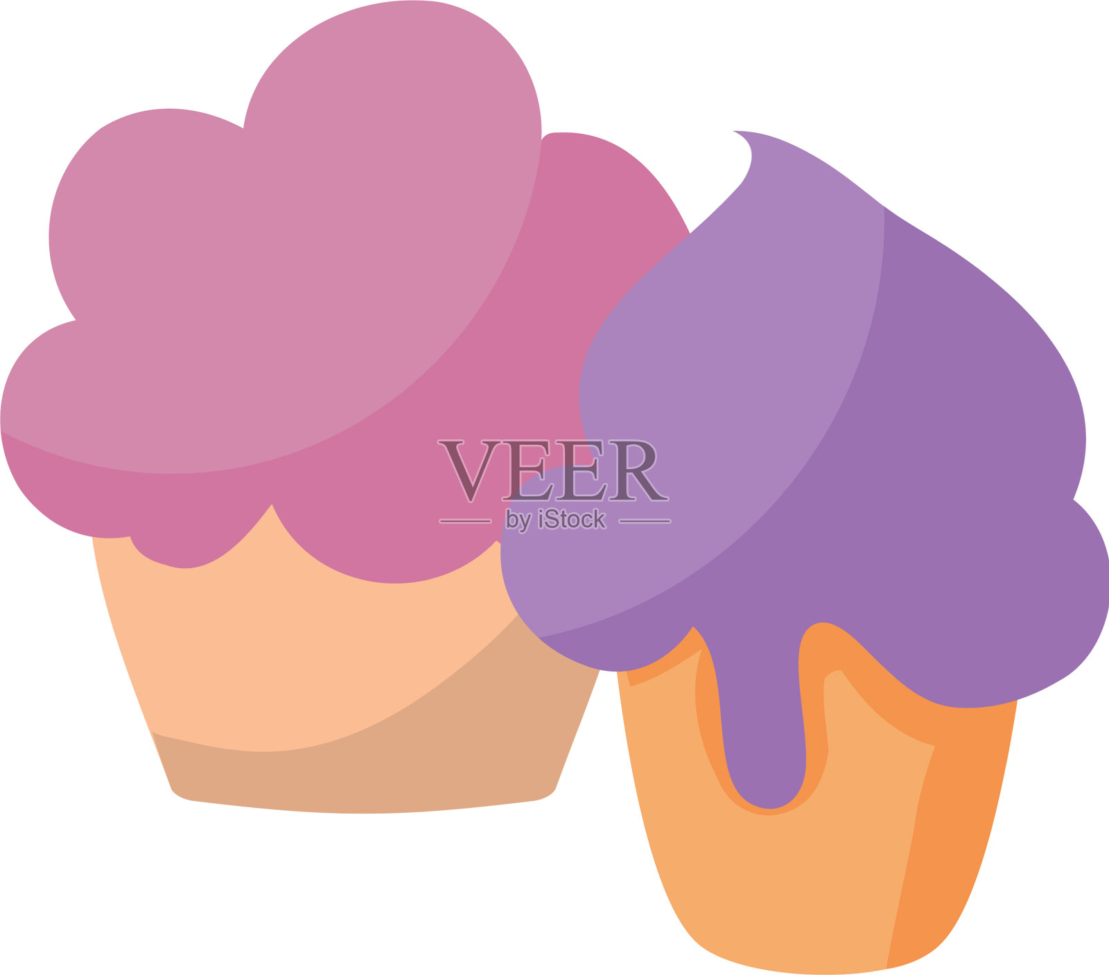 美味香甜的纸杯蛋糕点心设计元素图片