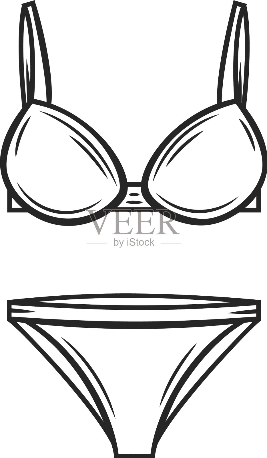 女性内衣轮廓设计元素图片