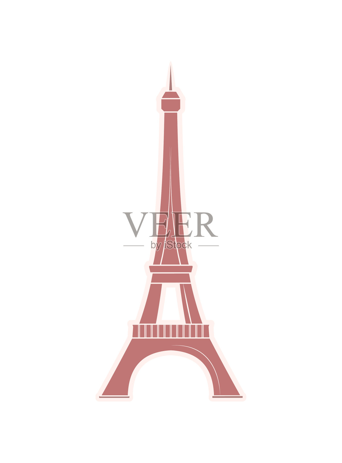 埃菲尔铁塔旅游贴纸设计元素图片