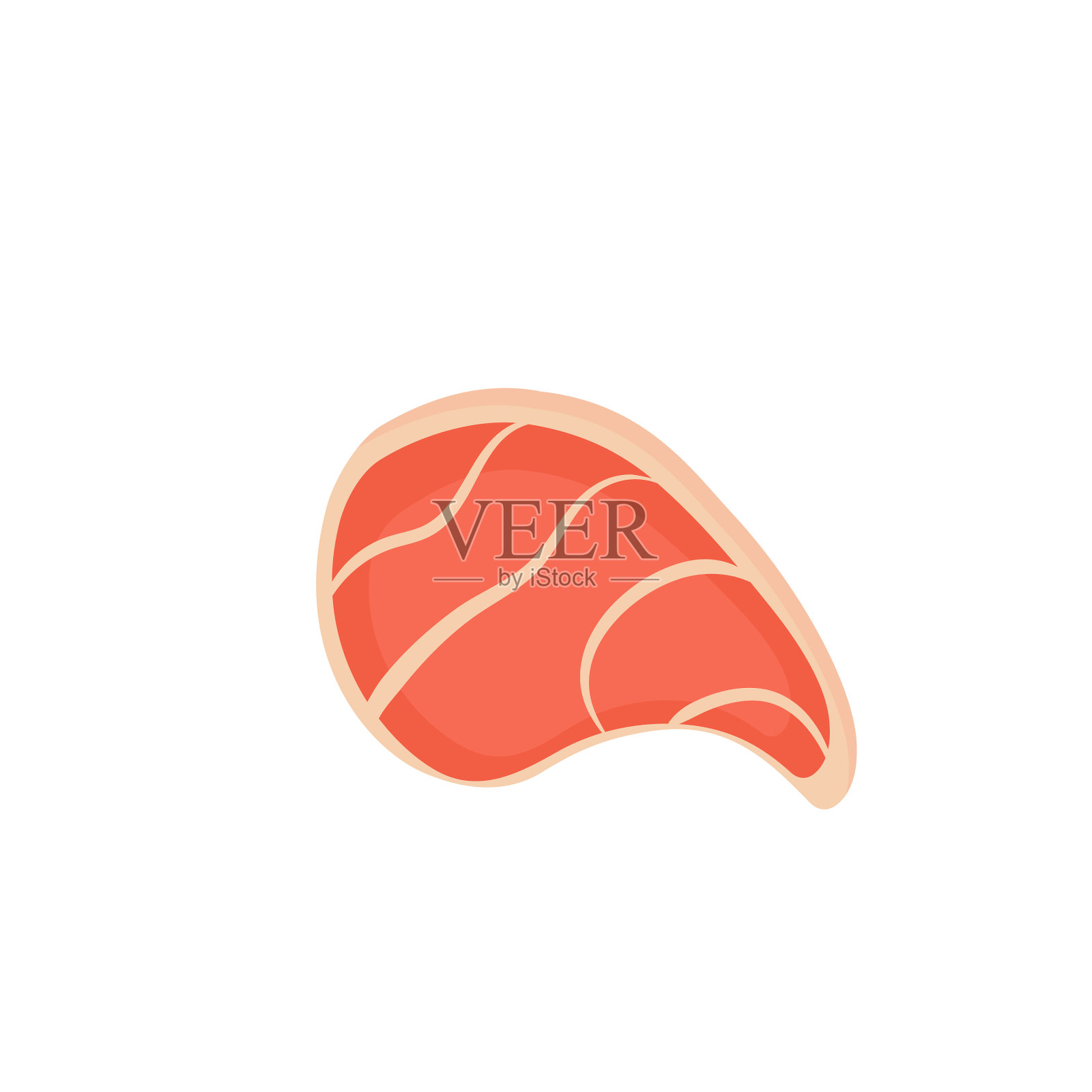 牛排肉图标孤立在白色背景设计元素图片