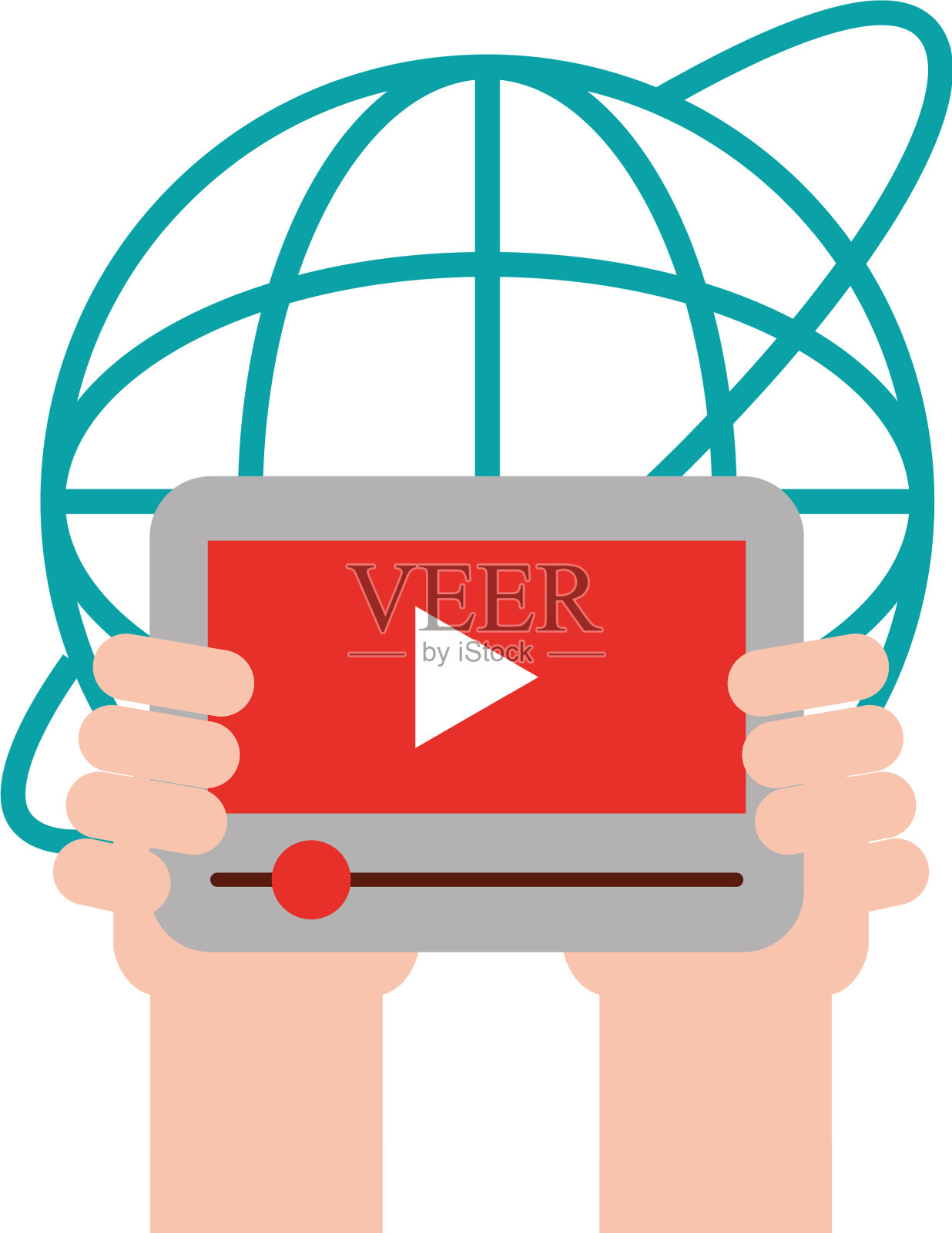 手视频播放器世界广播突发新闻设计元素图片