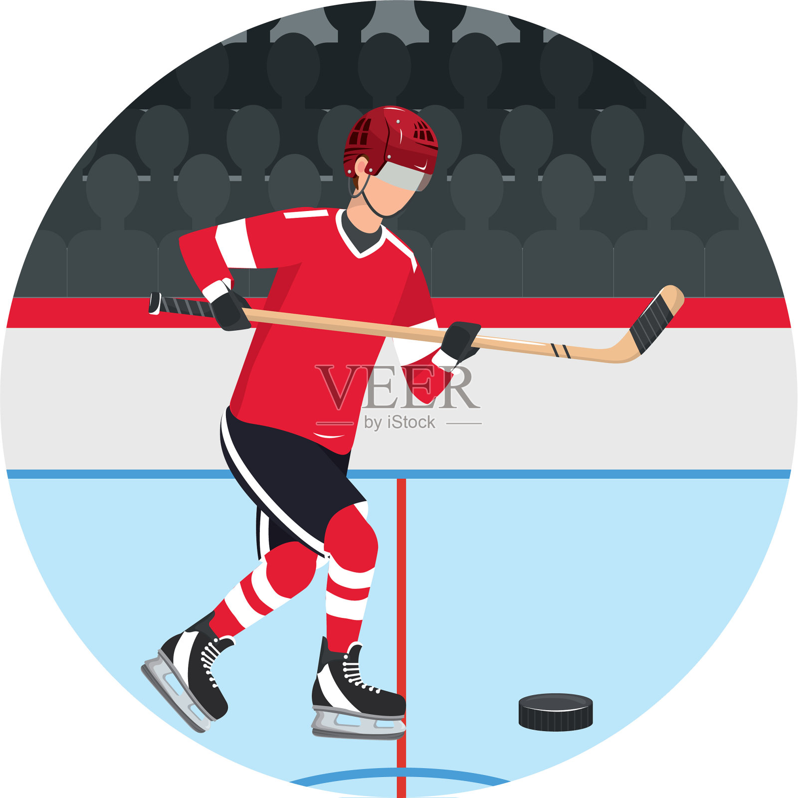 球员曲棍球装备和设备设计元素图片