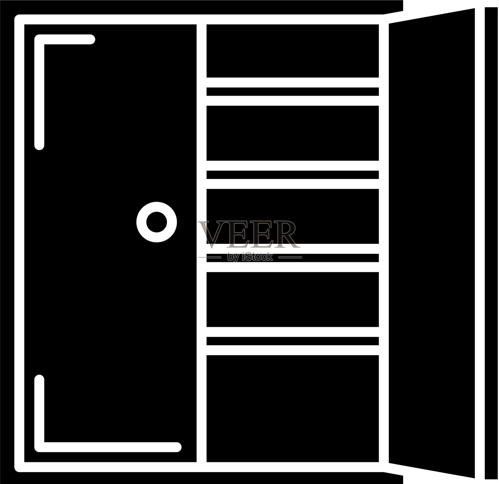 衣橱黑色图标标志上隔离图标素材