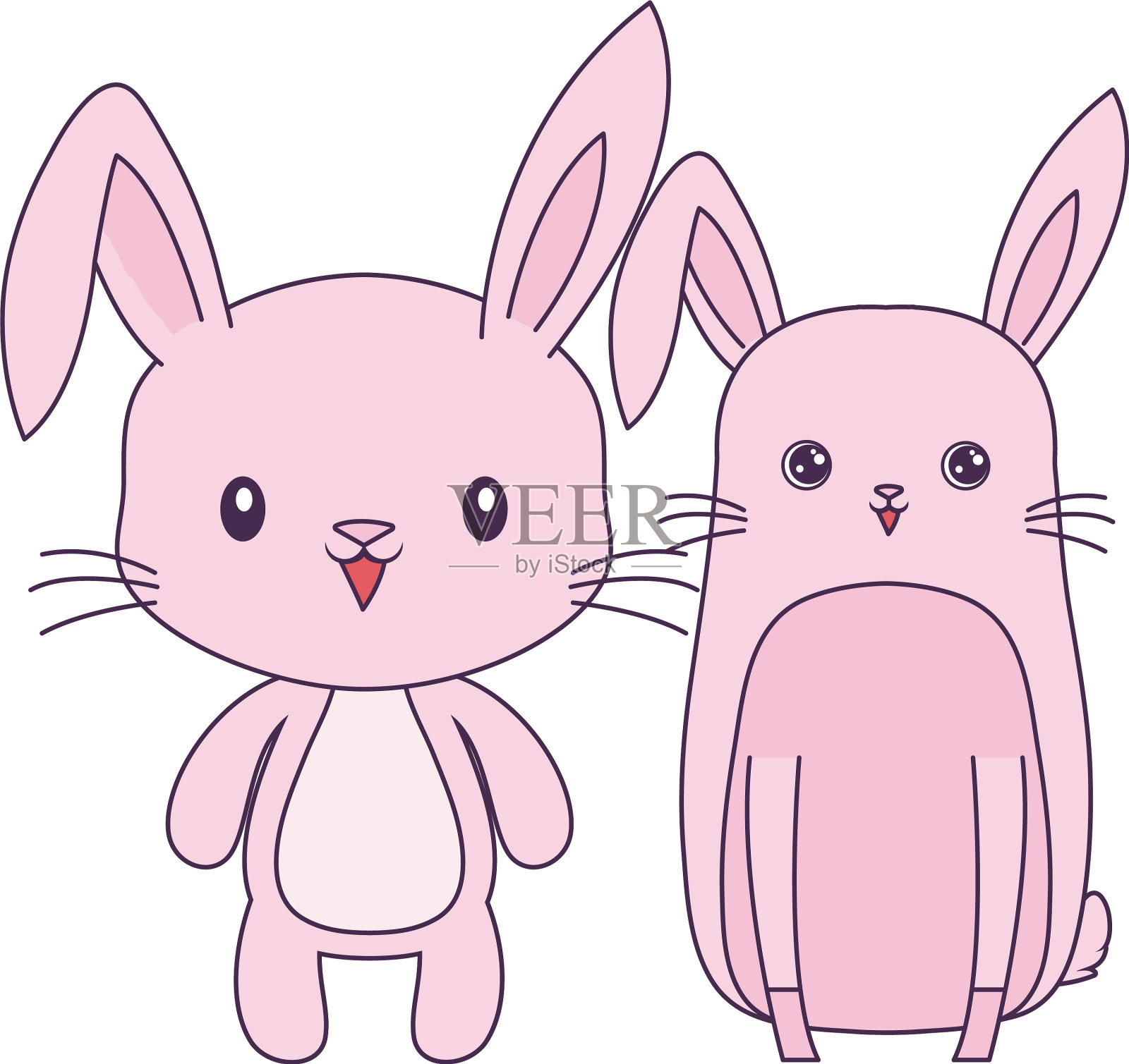 可爱的兔子动物孤立图标设计元素图片