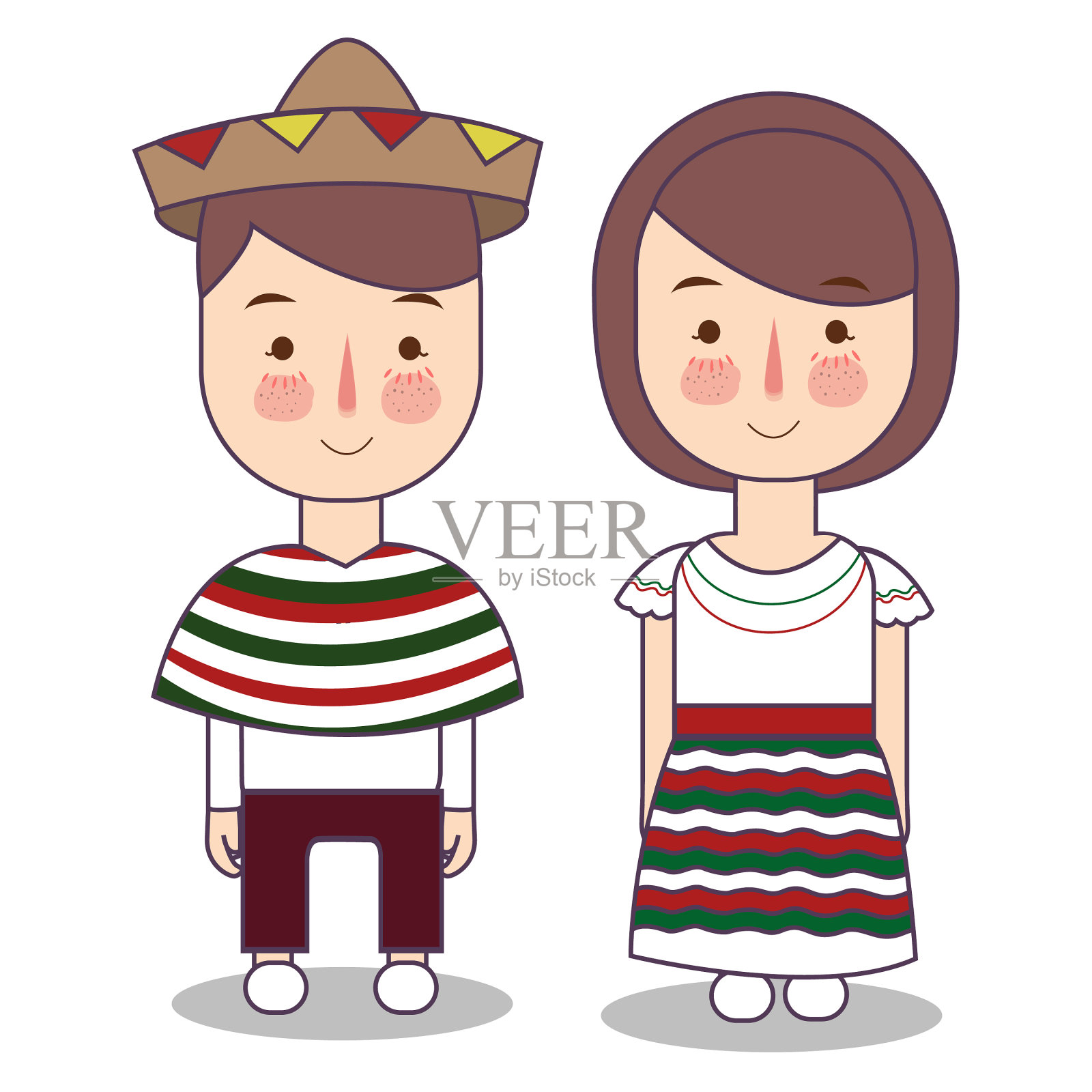 墨西哥儿童男孩女孩设计元素图片