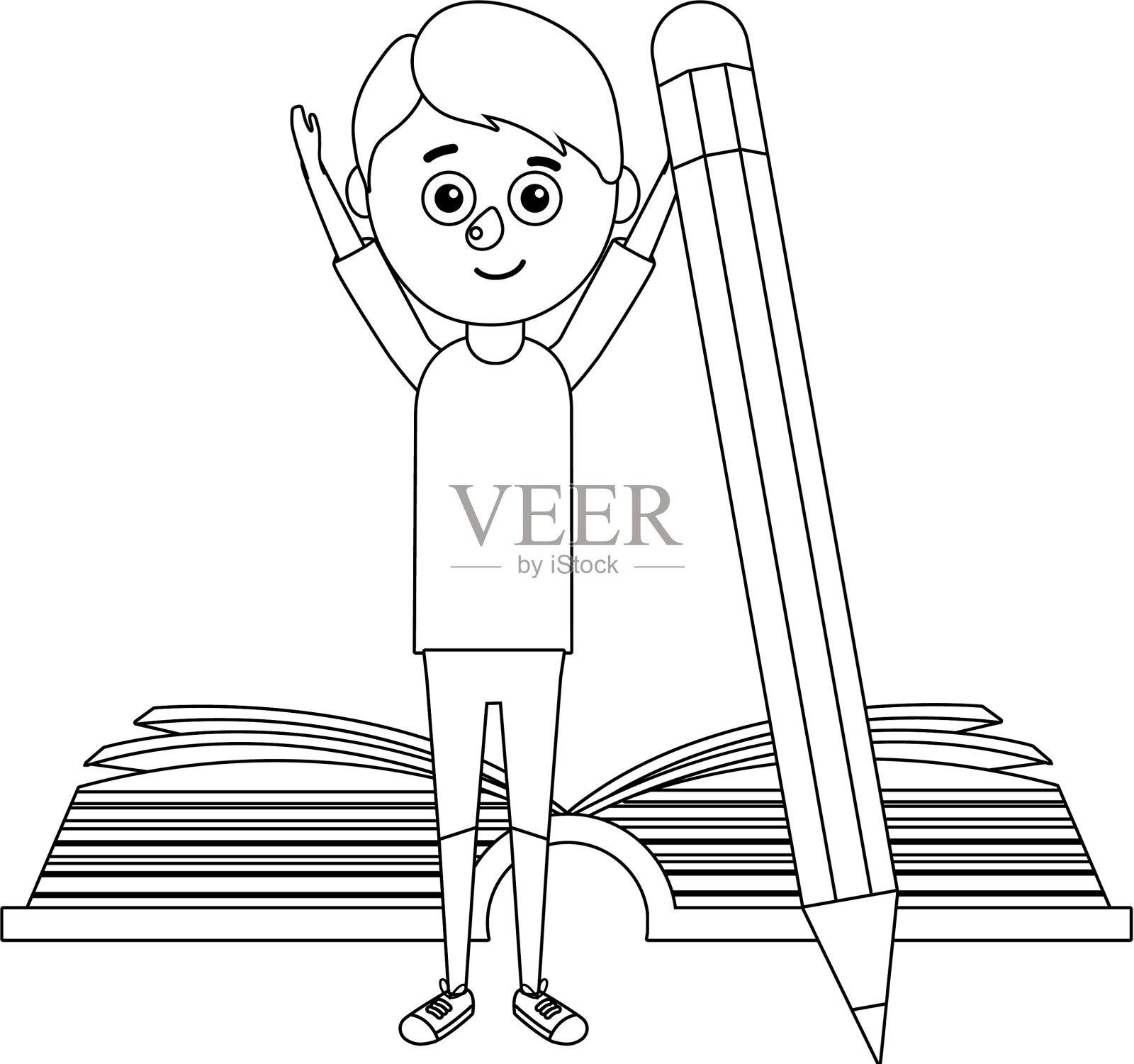 小男孩的书设计元素图片