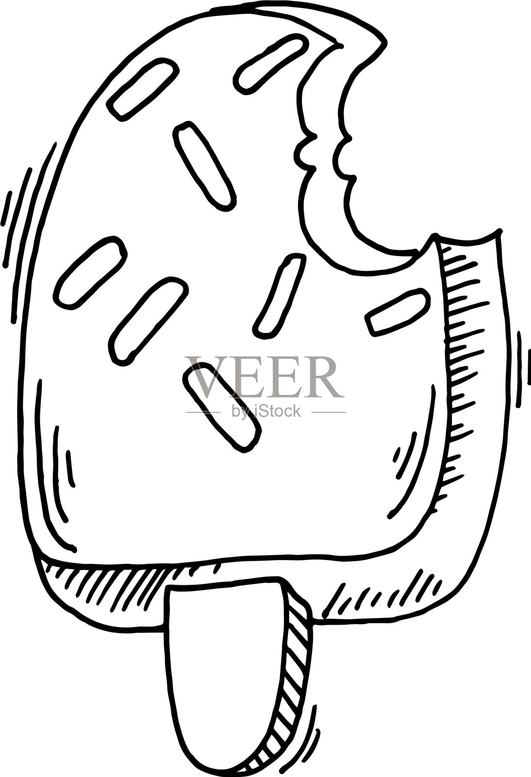 冰棒素描画图标夏季主题设计元素图片