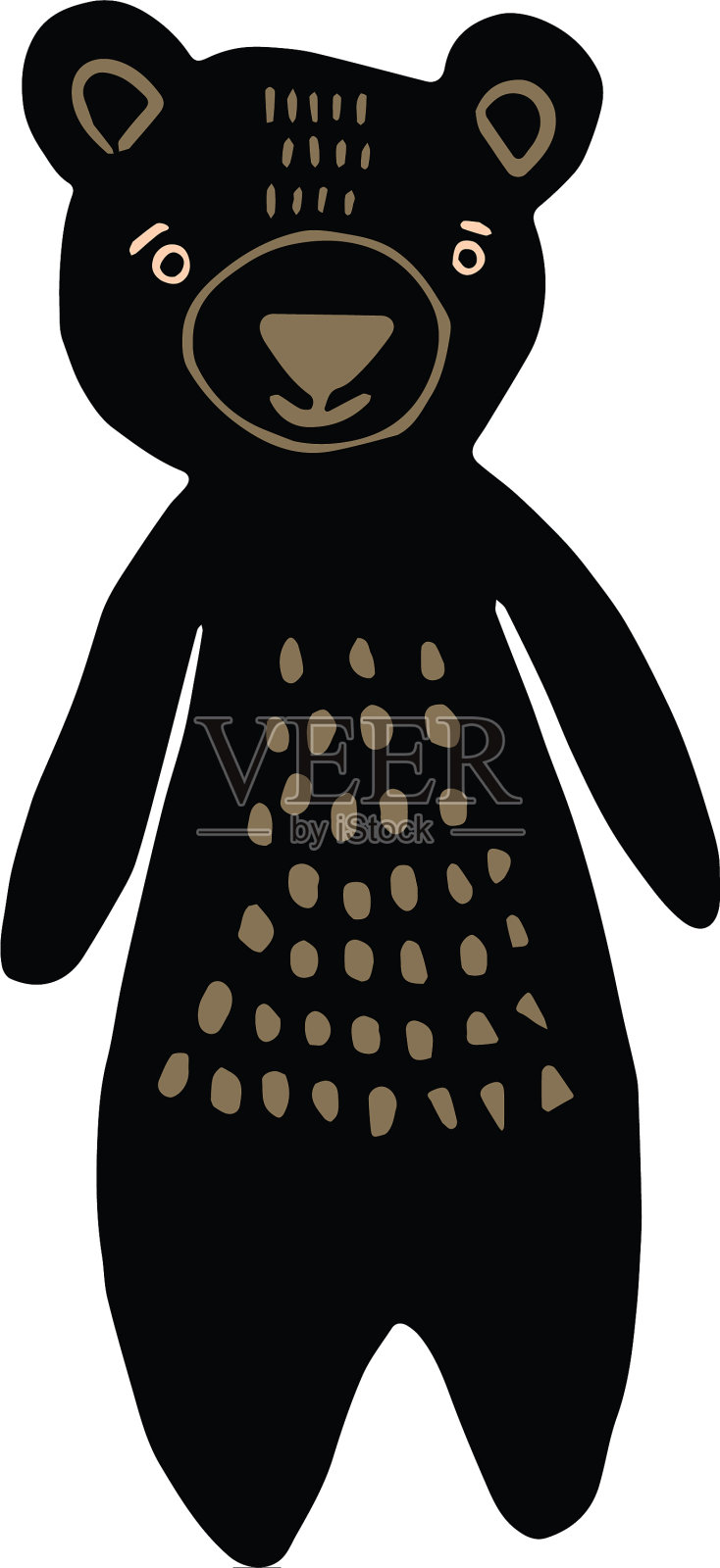 可爱小熊剪影卡通插画图片素材