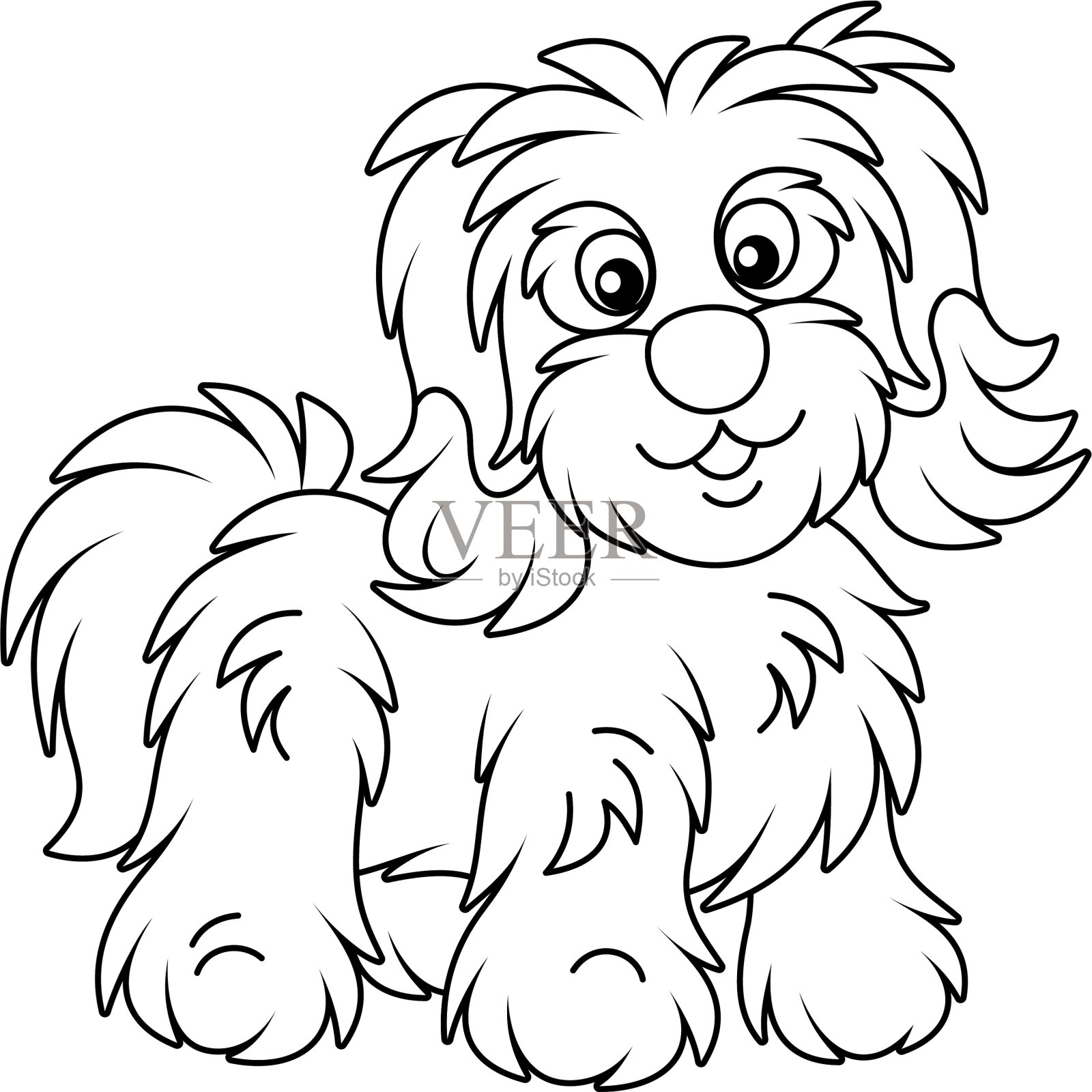 毛茸茸的比肯阿凡斯狗设计元素图片