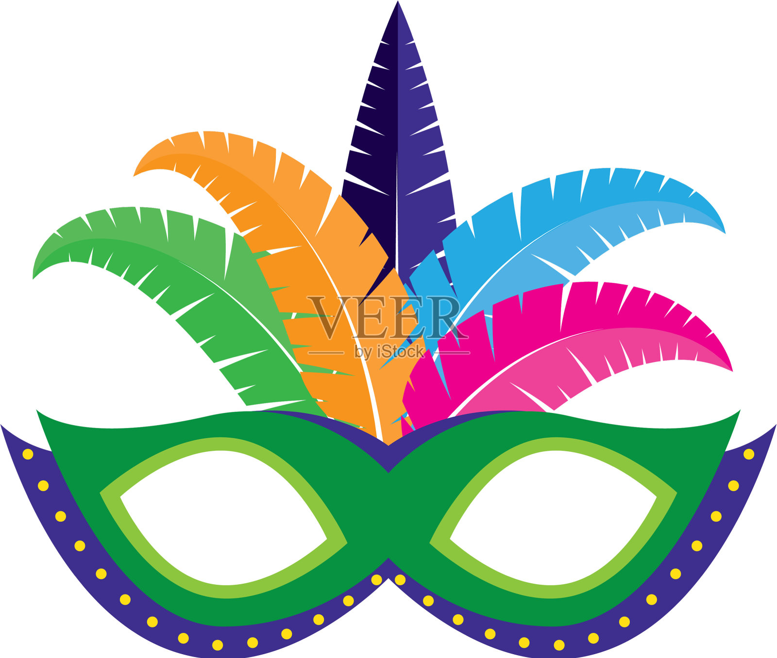 狂欢节羽毛面具设计元素图片