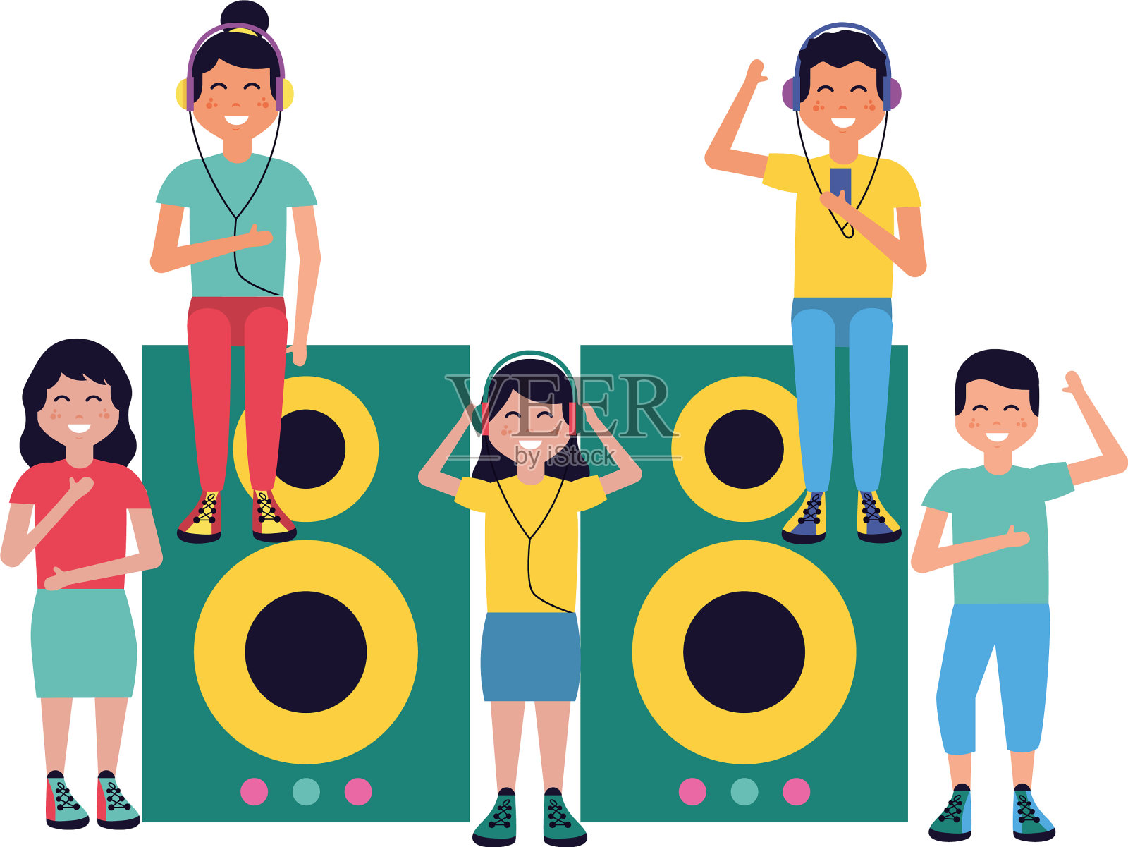 人们听音乐设计元素图片