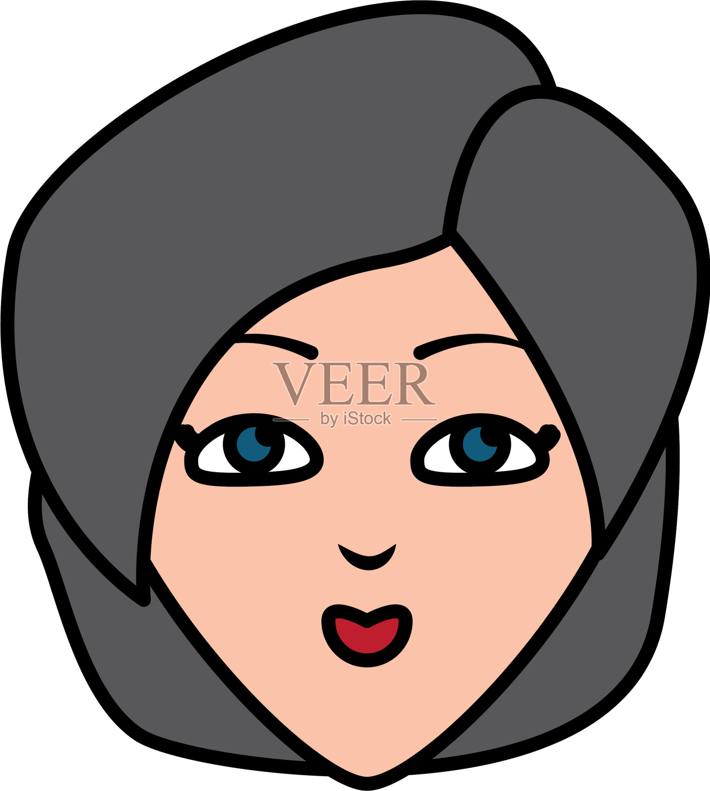 女人的脸在白色的背景设计元素图片