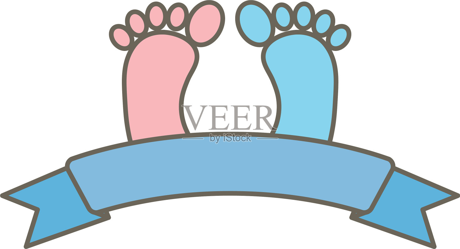 带丝带的巴福特印花设计元素图片