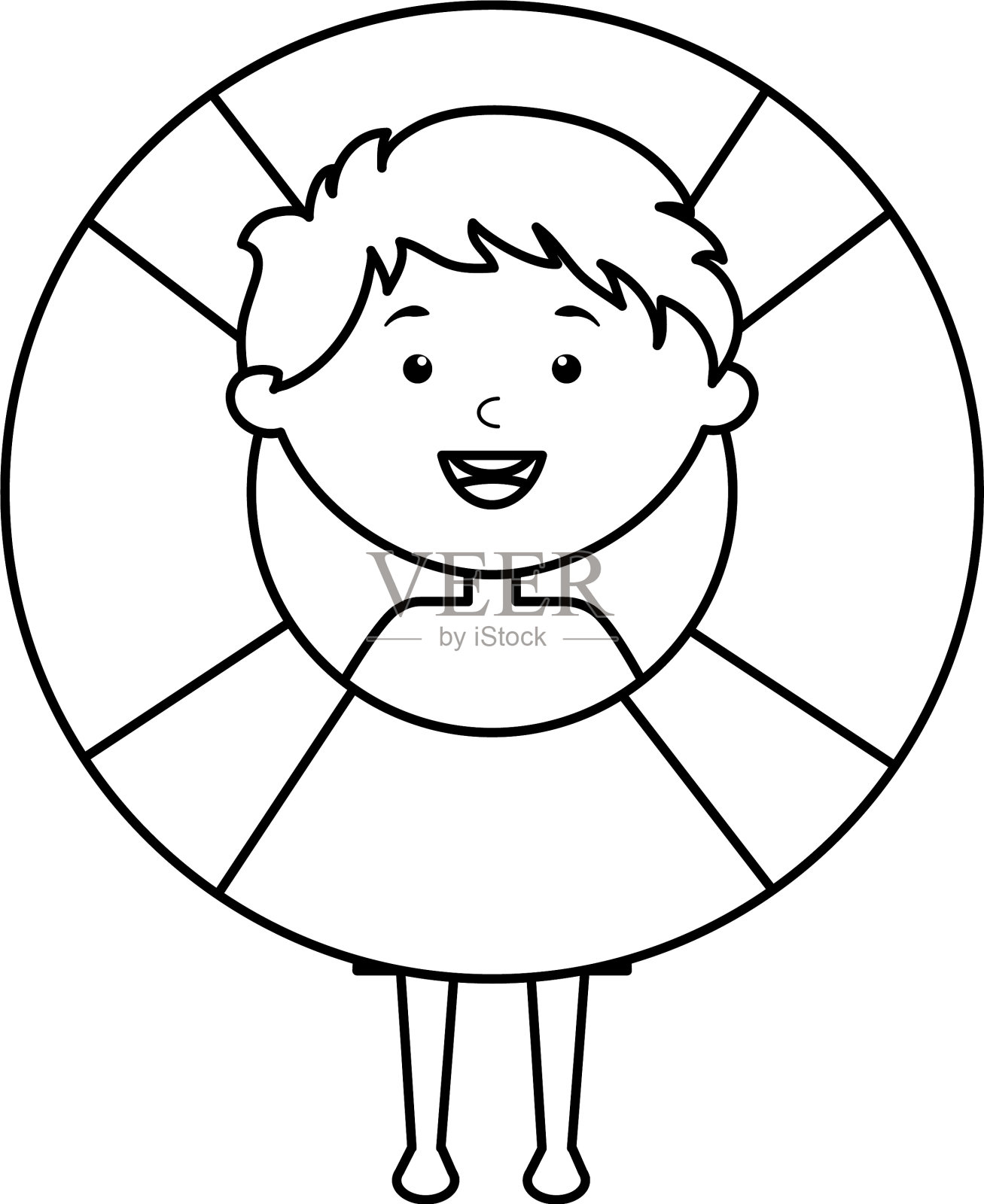 小男孩穿着泳衣，飘浮着设计元素图片