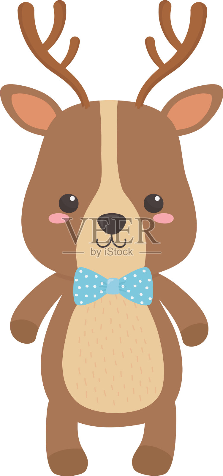 驯鹿卡通与领结设计设计元素图片